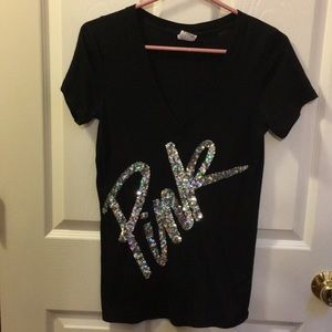 Small Victoria’s Secret Black sequined T-shirt